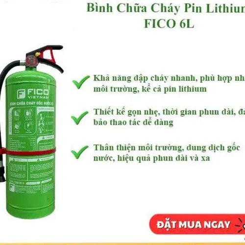 Bình Chữa Cháy Pin Lithium FICO 6L