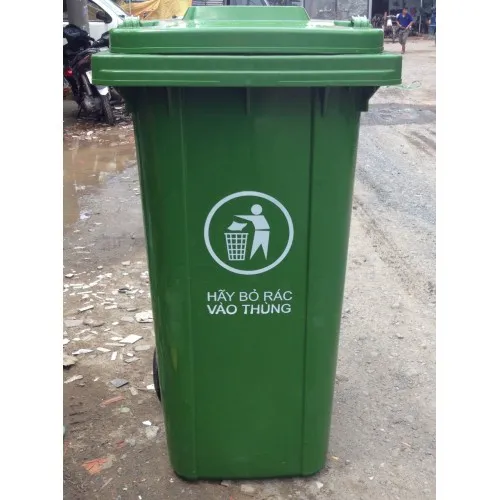 Thùng Rác Công Cộng Nhựa Màu Xanh 240 Lít