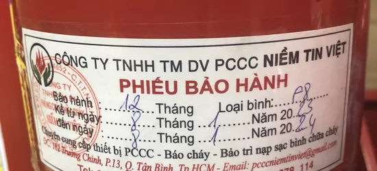 Dịch Vụ Nạp Bình Chữa Cháy Bảo Hành 12 Tháng