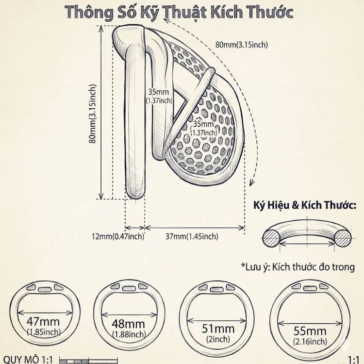 Bản vẽ sơ đồ thông số kỹ thuật chi tiết của lồng khóa tổ ong size L với chiều dài vòm 80mm, độ dày lồng 35-37mm và quy mô đai vòng đính kèm. Bản vẽ sơ đồ thông số kỹ thuật chi tiết của lồng khóa tổ ong size L với chiều dài vòm 80mm, độ dày lồng 35-37mm và quy mô đai vòng đính kèm.