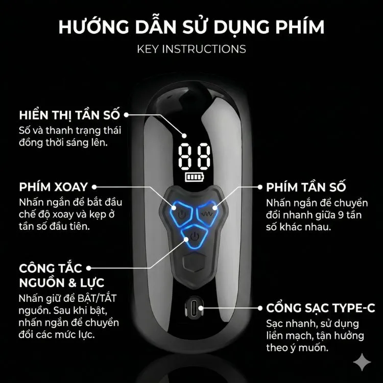 Bảng điều khiển trực quan và sang trọng của máy tập dương vật Phoebe với màn hình LED sắc nét, dễ dàng điều chỉnh 9 chế độ xoa bóp và rung. Bảng điều khiển trực quan và sang trọng của máy tập dương vật Phoebe với màn hình LED sắc nét, dễ dàng điều chỉnh 9 chế độ xoa bóp và rung.