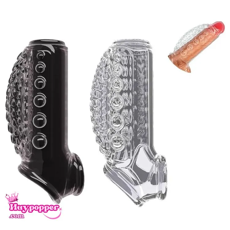 Hai phiên bản màu đen và trong suốt của đôn dên gai rồng Dragon Skin thiết kế hở quy đầu độc đáo.