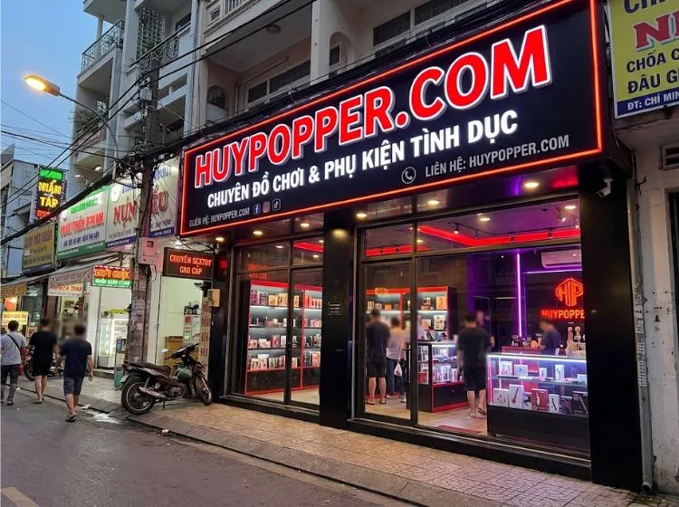mặt tiền cửa hàng đồ chơi người lớn Huypopper Quận 1 TPHCM