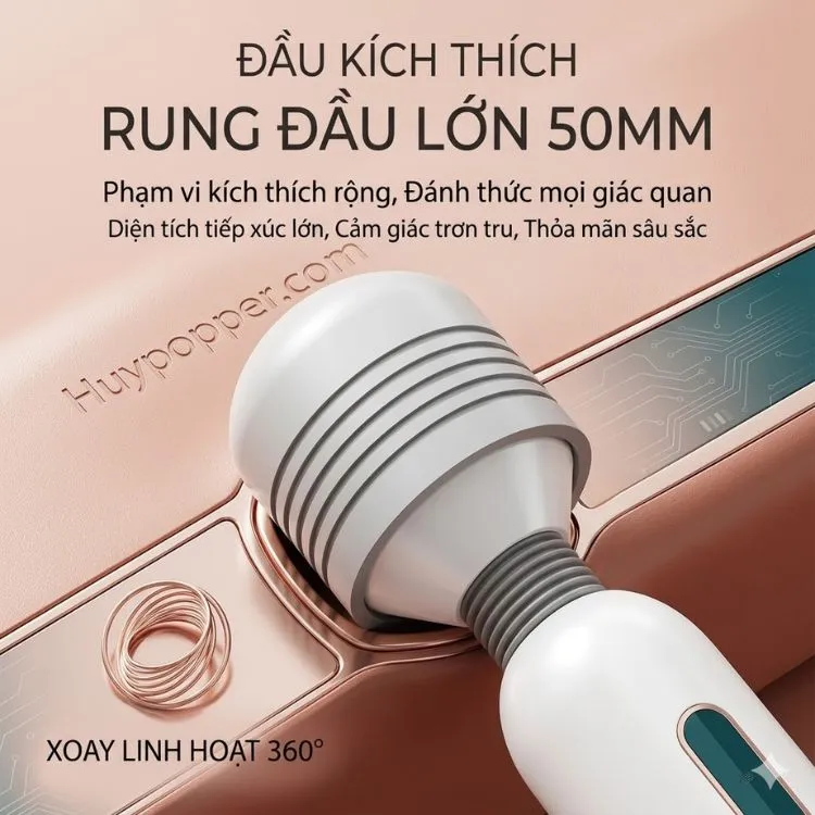Cấu tạo đầu kích thích diện tích tiếp xúc lớn đường kính 50mm của chày rung Japan AV Cấu tạo đầu kích thích diện tích tiếp xúc lớn đường kính 50mm của chày rung Japan AV