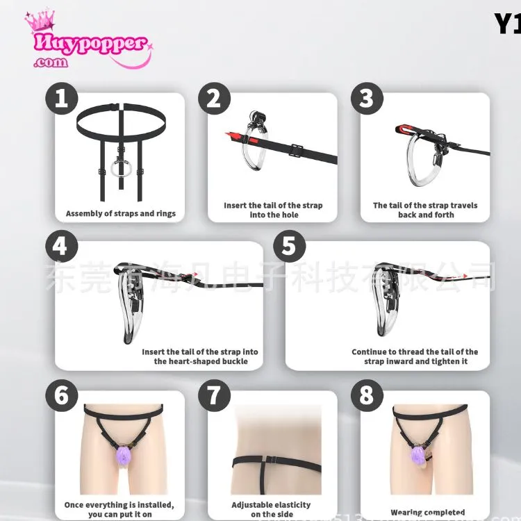 Cách lắp ráp và đeo hệ thống dây đai hông vòng qua mông của khóa dương vật Harem, giúp cố định chắc chắn chống tuột lồng khi vận động mạnh. Cách lắp ráp và đeo hệ thống dây đai hông vòng qua mông của khóa dương vật Harem, giúp cố định chắc chắn chống tuột lồng khi vận động mạnh.