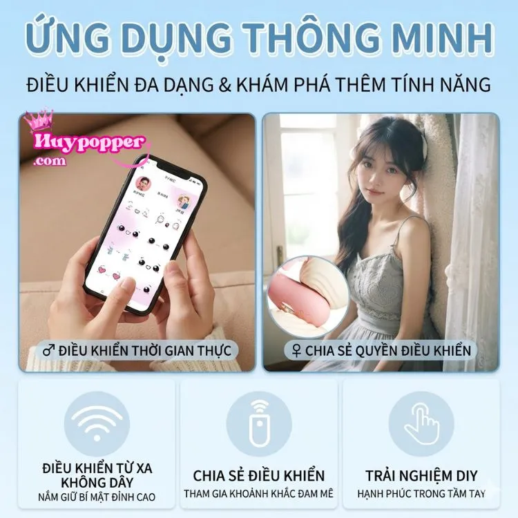 Tính năng kết nối Bluetooth và điều khiển từ xa trứng rung cá voi qua ứng dụng độc quyền tối ưu tốt nhất cho hệ điều hành iOS trên iPhone. Tính năng kết nối Bluetooth và điều khiển từ xa trứng rung cá voi qua ứng dụng độc quyền tối ưu tốt nhất cho hệ điều hành iOS trên iPhone.