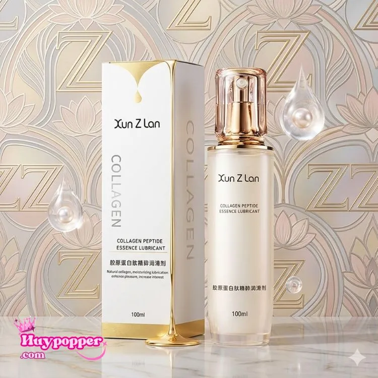 Trọn bộ vỏ hộp và chai thủy tinh gel bôi trơn hoàng gia sang trọng Xun Z Lan Collagen chính hãng tại Huypopper. Trọn bộ vỏ hộp và chai thủy tinh gel bôi trơn hoàng gia sang trọng Xun Z Lan Collagen chính hãng tại Huypopper.