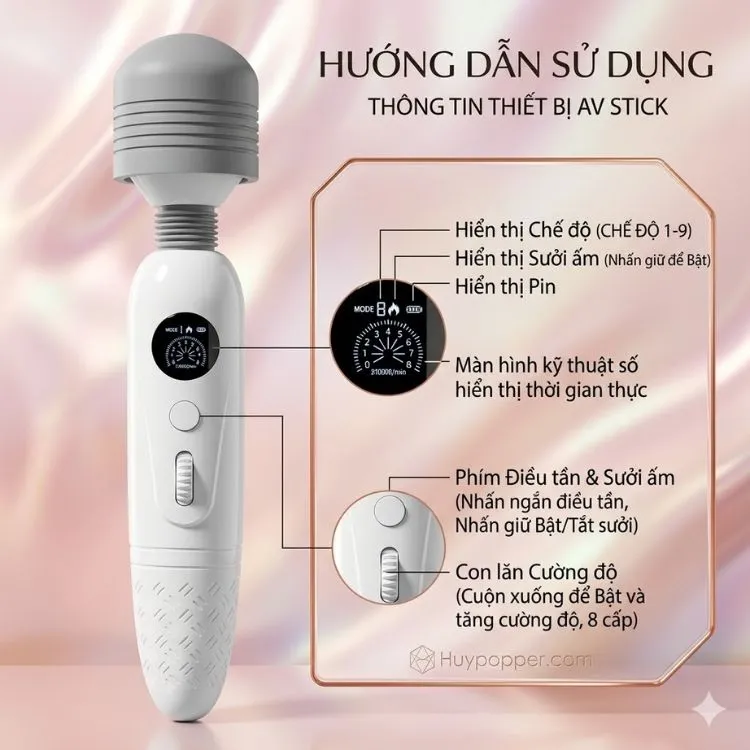Hướng dẫn sử dụng màn hình LED hiển thị và con lăn điều tốc trên gậy rung Japan AV Hướng dẫn sử dụng màn hình LED hiển thị và con lăn điều tốc trên gậy rung Japan AV
