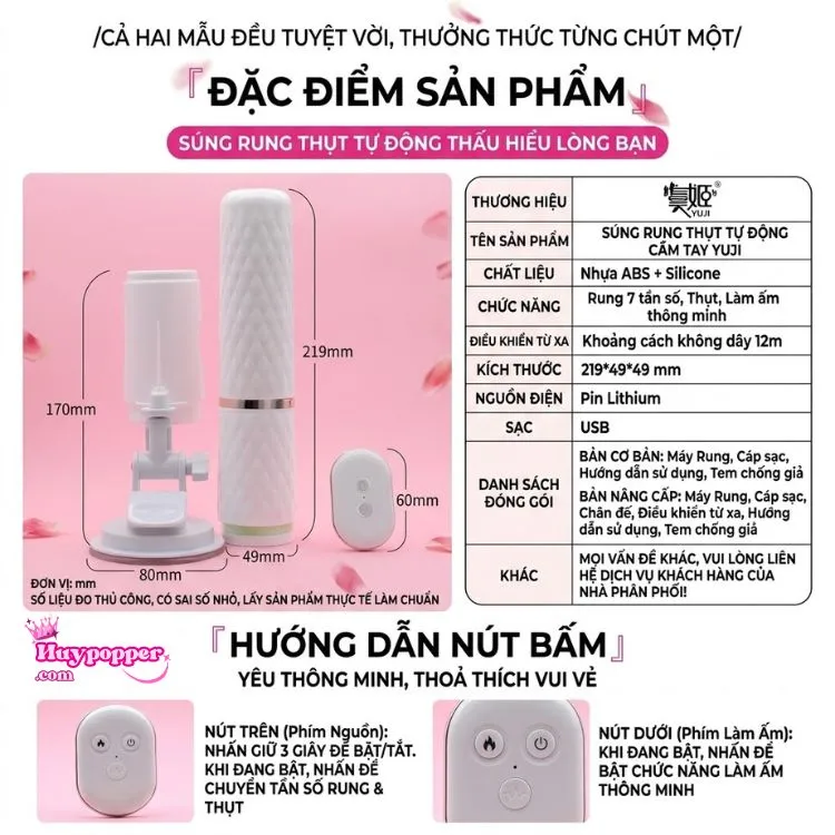 Chi tiết kích thước, thông số kỹ thuật và hướng dẫn sử dụng các phím bấm trên remote của dương vật giả ngụy trang Yuji. Chi tiết kích thước, thông số kỹ thuật và hướng dẫn sử dụng các phím bấm trên remote của dương vật giả ngụy trang Yuji.