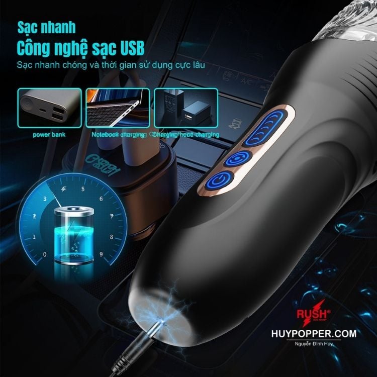 Máy bú mút dương vật Warrior Sạc Nhanh Máy bú mút dương vật Warrior Sạc Nhanh