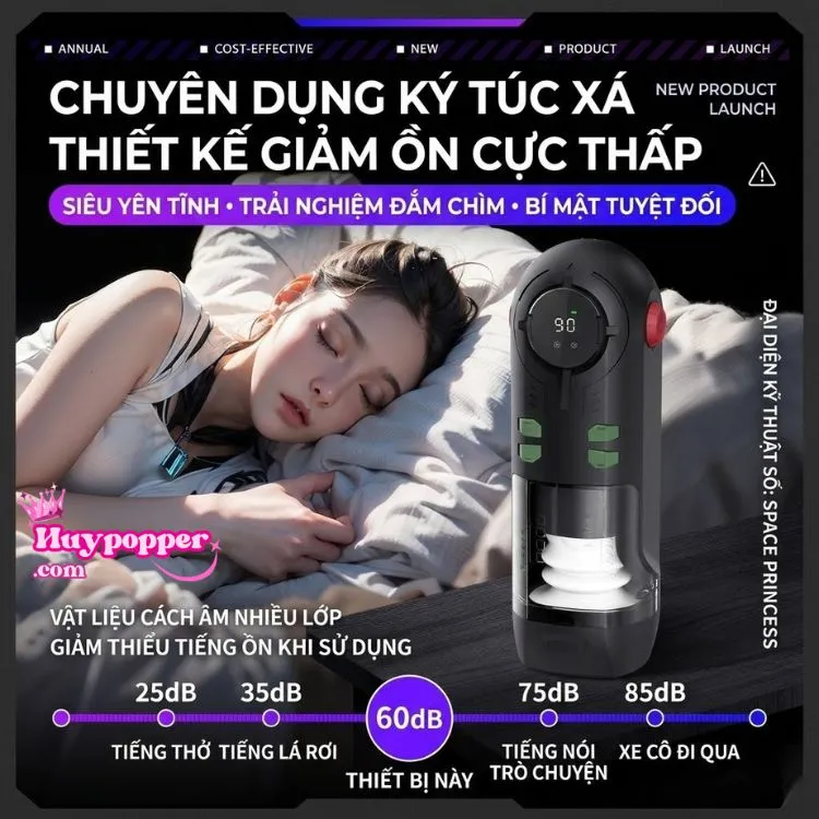 Thiết kế vật liệu cách âm nhiều lớp giúp máy thủ dâm nam Miyu hoạt động êm ái với mức độ ồn kiểm soát ở mức 60dB, đảm bảo sự riêng tư tuyệt đối cho không gian phòng ngủ hay ký túc xá. Thiết kế vật liệu cách âm nhiều lớp giúp máy thủ dâm nam Miyu hoạt động êm ái với mức độ ồn kiểm soát ở mức 60dB, đảm bảo sự riêng tư tuyệt đối cho không gian phòng ngủ hay ký túc xá.
