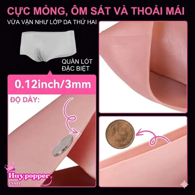 Mép viền của quần lót giả nữ Venus được vuốt cực mỏng chỉ 3mm (0.12inch), ôm sát tiệp vào cơ thể như lớp da thứ hai giúp mặc đồ bó sát thoải mái. Mép viền của quần lót giả nữ Venus được vuốt cực mỏng chỉ 3mm (0.12inch), ôm sát tiệp vào cơ thể như lớp da thứ hai giúp mặc đồ bó sát thoải mái.