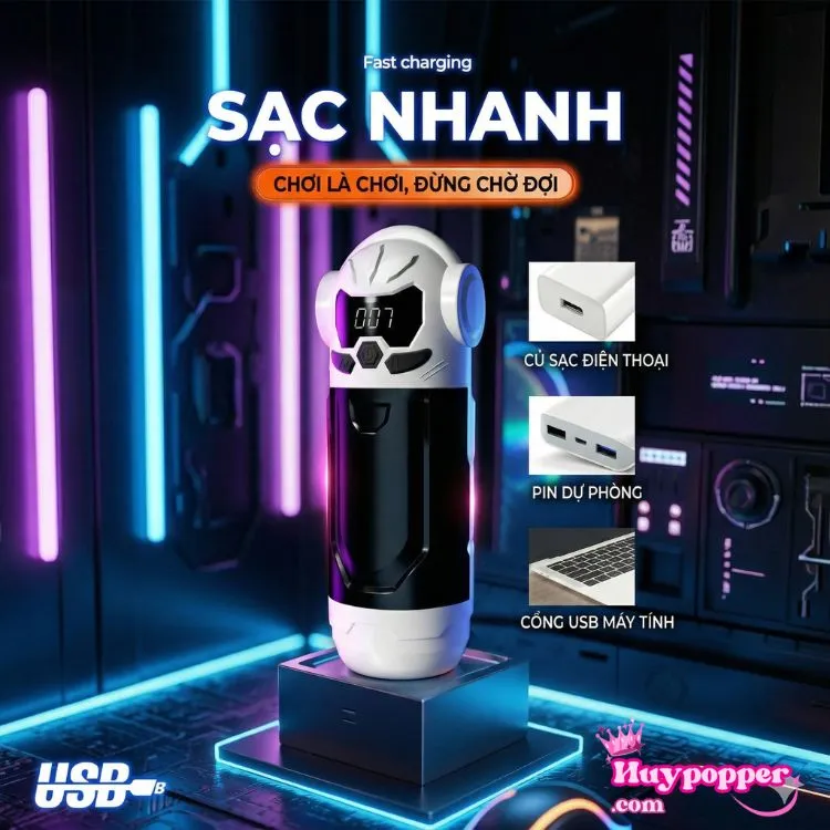 Máy thủ dâm tự động Space-X hỗ trợ cổng sạc nhanh USB tương thích với củ sạc, pin dự phòng và laptop máy tính, chơi là chơi không chờ đợi. Máy thủ dâm tự động Space-X hỗ trợ cổng sạc nhanh USB tương thích với củ sạc, pin dự phòng và laptop máy tính, chơi là chơi không chờ đợi.