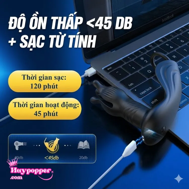 Cổng sạc từ tính USB kháng nước và thông số vận hành siêu yên tĩnh độ ồn dưới 45dB của dụng cụ nới rộng hậu môn Joyhub. Cổng sạc từ tính USB kháng nước và thông số vận hành siêu yên tĩnh độ ồn dưới 45dB của dụng cụ nới rộng hậu môn Joyhub.