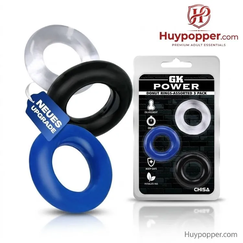 Cockring GK Power Up bộ 3 màu co giãn hỗ trợ cương cứng