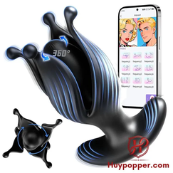 Butt Plug Hậu Môn Triton Cánh Hoa Xoay 360° Kết Nối App