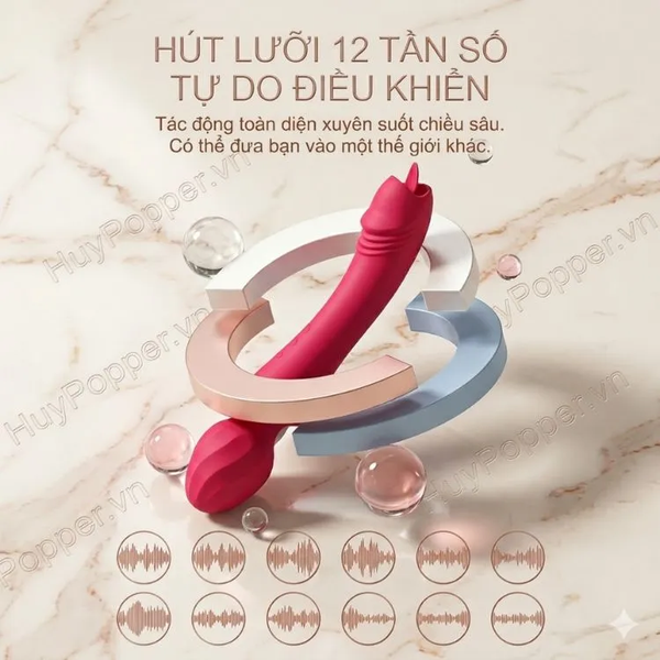 Chày Rung Liếm Akasi - Đầu Rung & Lưỡi Ngoáy 2in1