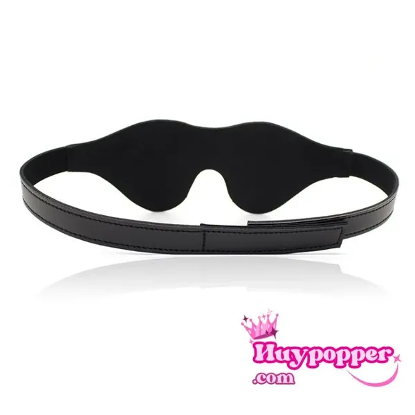 Bịt mắt BDSM da, mặt sau dán