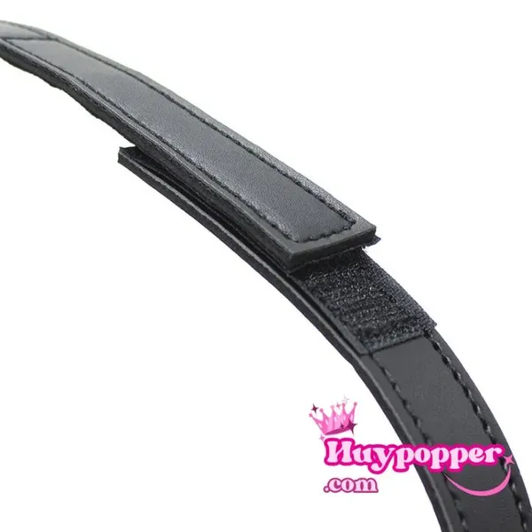 Bịt mắt BDSM da, mặt sau dán