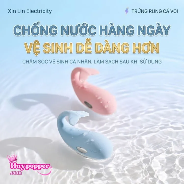 Trứng Rung Cá Voi Sốc Điện 9 Tần Số Điều Khiển App iPhone