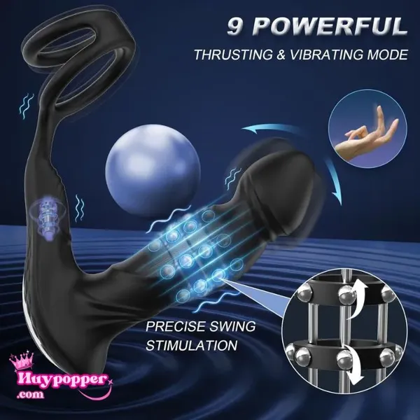 Plug hậu môn xoay thụt điều khiển app