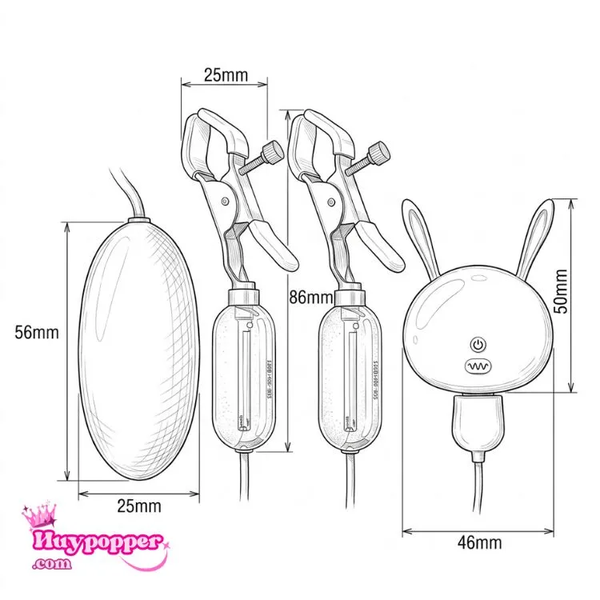 Kẹp ti rung kèm trứng kích thích 10 chế độ