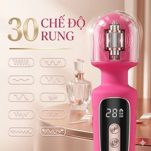 Gậy rung massage cầm tay Mini Kitty nhỏ gọn chống nước 30 tần số