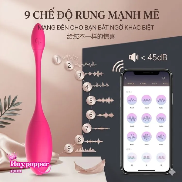 Trứng rung xung điện Levett điều khiển từ xa qua App cao cấp