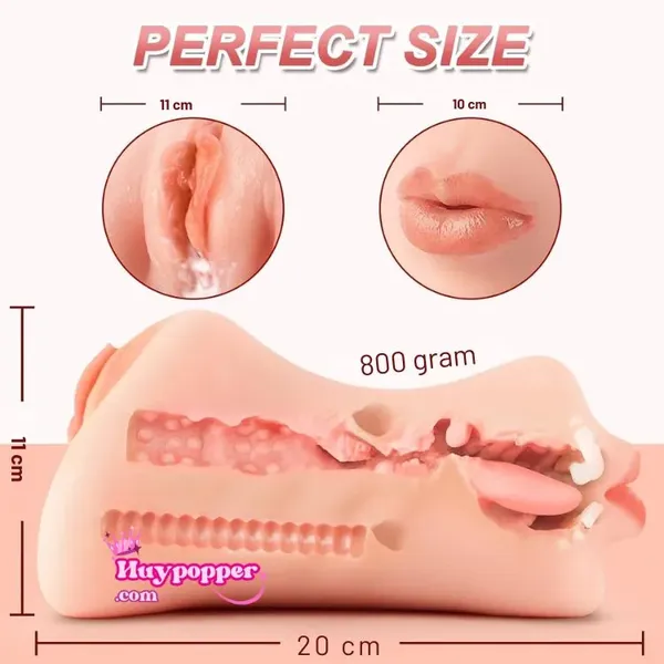 Âm Đạo Giả Sakura 2 Đầu – Silicon 800g Siêu Mềm Mại & Se Khít