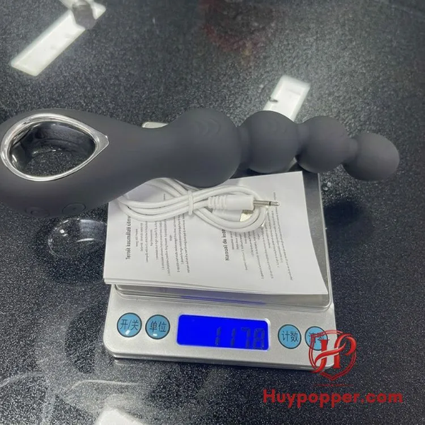 Chuỗi Hạt Rung Xoay Hậu Môn Spira Silicon Đen, Xoay Lắc Rung Mạnh