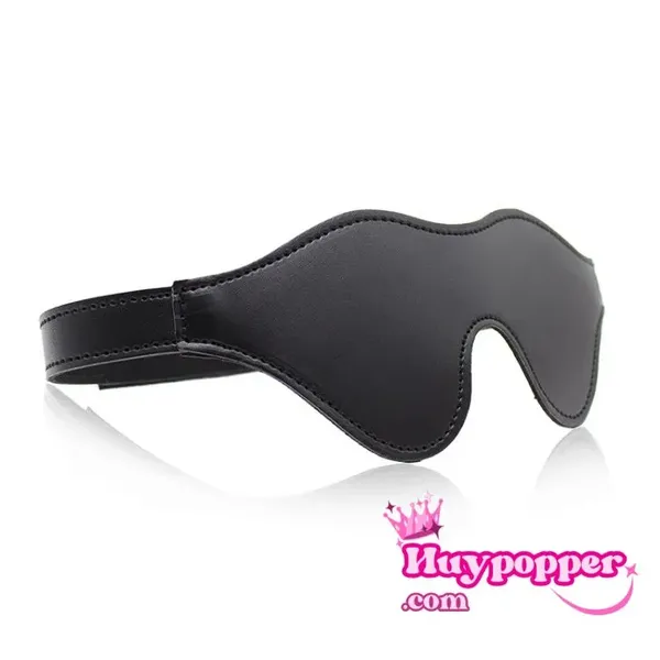 Bịt mắt BDSM da, mặt sau dán