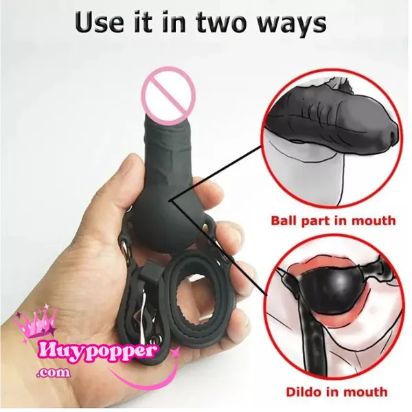 Đồ Chơi BDSM bóng bịt miệng kèm dương vật