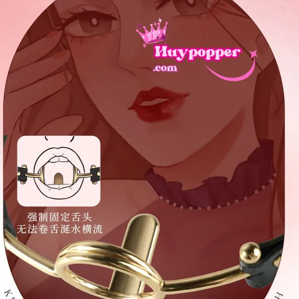 Đồ chơi BDSM vòng thép bịt miệng đè lưỡi