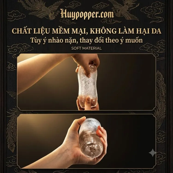 Cốc thủ dâm nam Perseus trong suốt có vỏ ngụy trang, chống nước