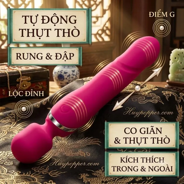 Chày Rung 2 Đầu Fanala Chính Hãng – Máy Kích Thích Điểm G 7 Tần Số Rung Kèm 5 Chế Độ Co Giãn Thụt Thò
