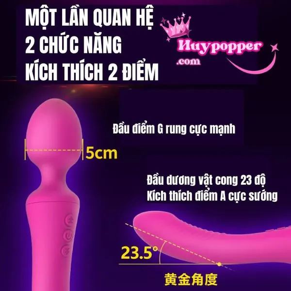 Chày Rung 2 Đầu Sparta - Kích Thích Kép Điểm G & Hậu Môn