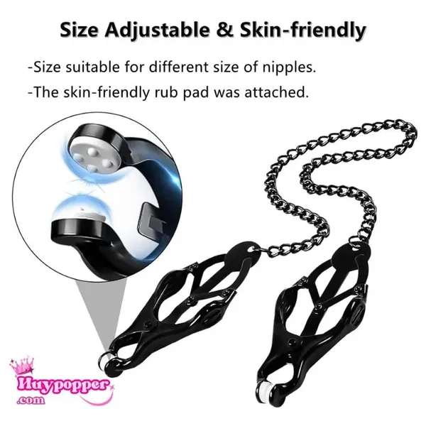 Kẹp Đầu Ti Kim Loại BDSM Có Xích -Xiềng Xích Khoái Cảm (Dòng Pro Kích Thích Mạnh)