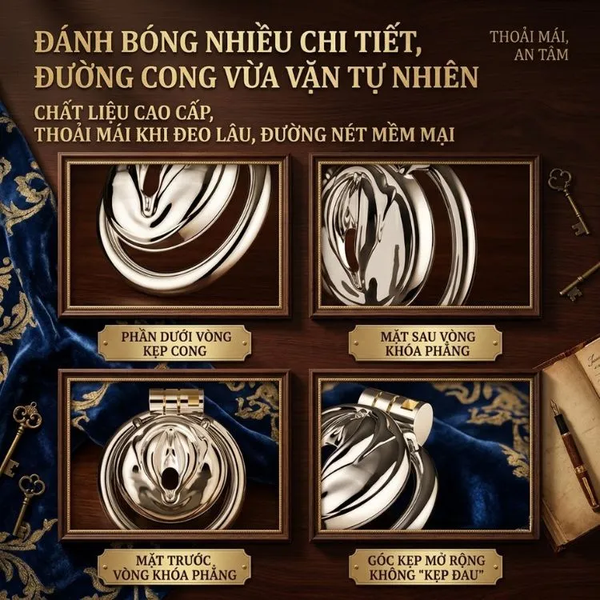 Khóa trinh tiết nam dạng phẳng Lucius tạo hình âm đạo giả nữ độc lạ