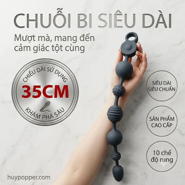 Chuỗi bi vô cực Rufus – Dòng anal beads 3 mô-tơ rung cực mạnh siêu sướng