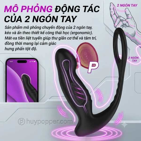 Máy kích thích điểm G nam Lisa kết nối App – Dòng gập đầu mô phỏng ngón tay