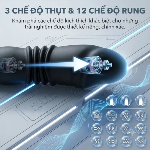 Máy kích thích tuyến tiền liệt Florita kết nối App – Silicone đen không bám mùi