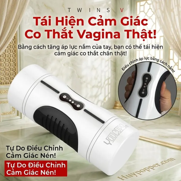 Cốc Thủ Dâm 2 Đầu Rung Youcups Twins V | Động Cơ Kép 12 Chế Độ Rung Cực Mạnh