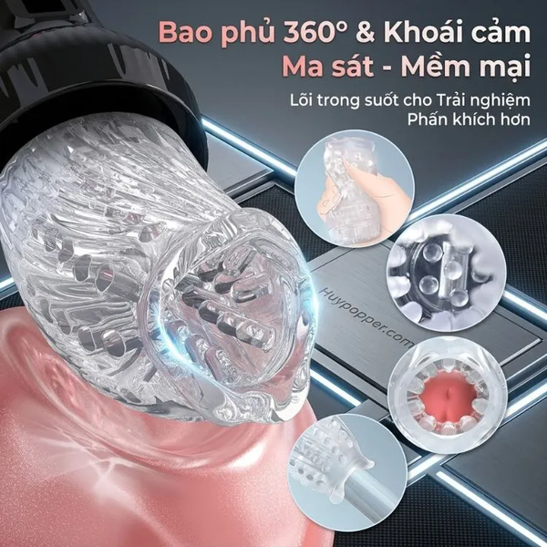 Thiết bị thủ dâm tự động Navius cơ chế thụt xoay 2-trong-1 cao cấp
