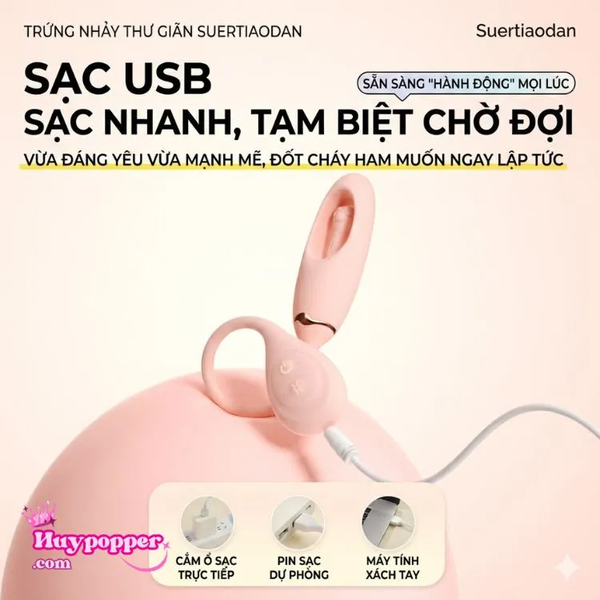 Trứng Rung Shuer Đầu Lưỡi Massage Cường Độ Cao Cho iPhone