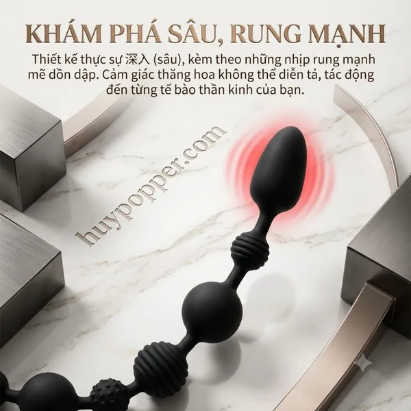 Chuỗi bi vô cực Rufus – Dòng anal beads 3 mô-tơ rung cực mạnh siêu sướng