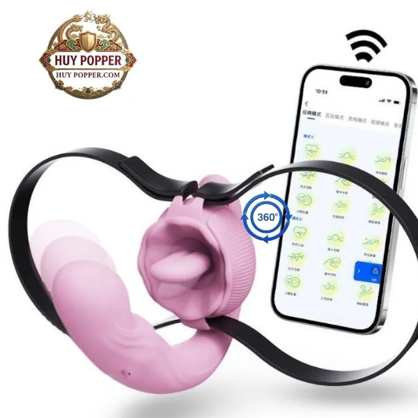Máy Rung Thụt Điều Khiển Từ Xa Qua App Eira | Rung Thụt Điểm G Lưỡi Liếm Hạt Le Có Đai Đeo