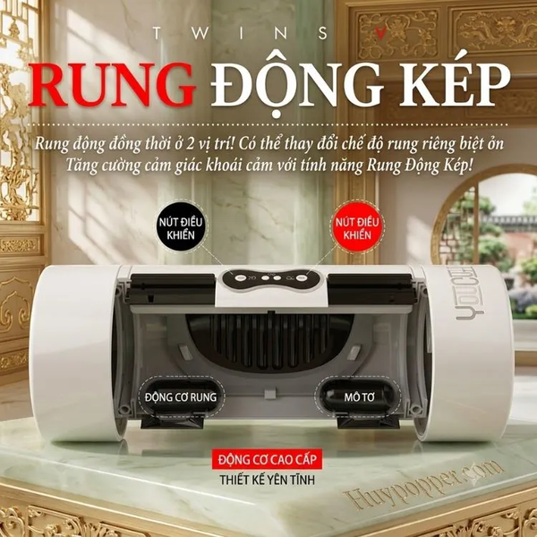 Cốc Thủ Dâm 2 Đầu Rung Youcups Twins V | Động Cơ Kép 12 Chế Độ Rung Cực Mạnh