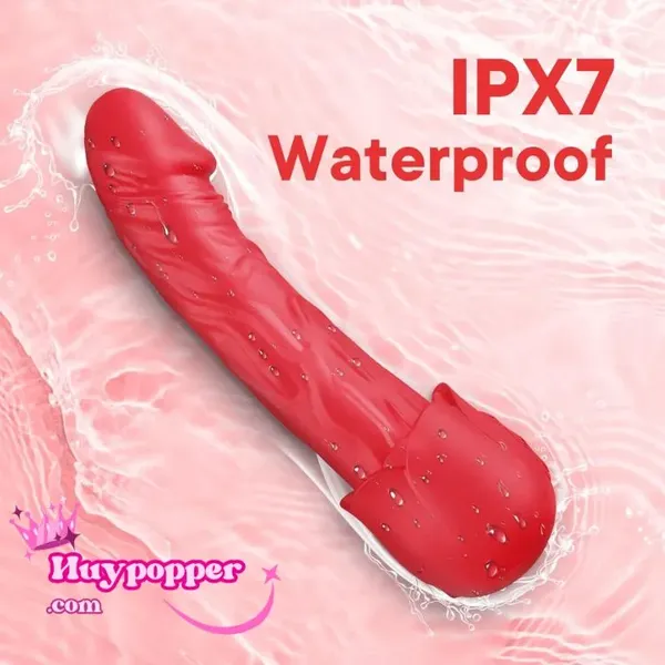 Dương vật giả cao cấp cầm tay có rung hoa hồng