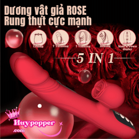 Dương vật giả thụt tự động Rose cao cấp