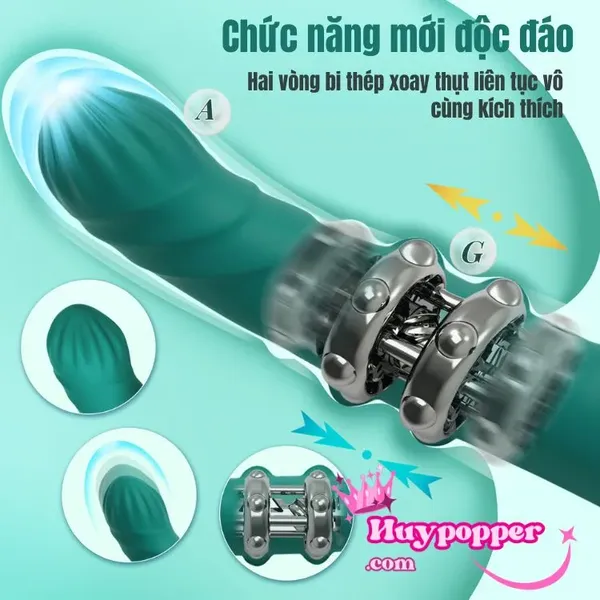 Dương vật giả xanh cao cấp xoay thụt mạnh